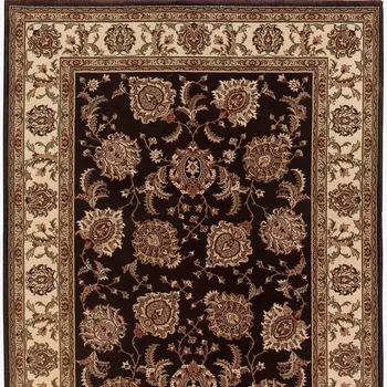 7' X 10' Brown And Ivory Oriental Area Rug