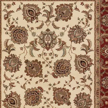 4' X 6' Ivory and Red Oriental Area Rug
