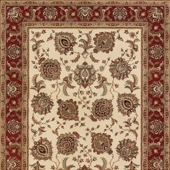 4' X 6' Ivory and Red Oriental Area Rug