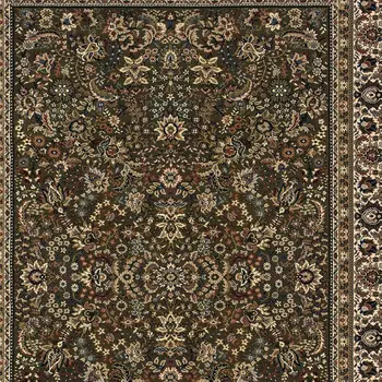 4' X 6' Green Black And Ivory Oriental Area Rug