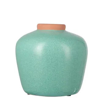 8" Brown Round Ceramic Table Vase