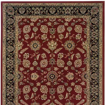 4' X 6' Red Black And Tan Oriental Area Rug