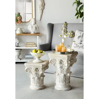 7" Sage And Ivory Round Ceramic Table Vase