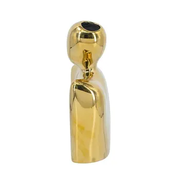 10" Gold Ceramic Table Vase