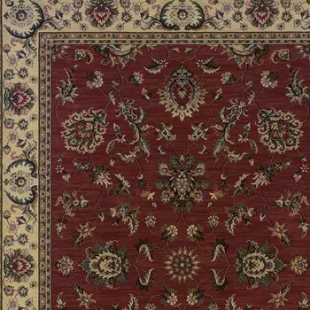 4' X 6' Red Ivory And Black Oriental Area Rug