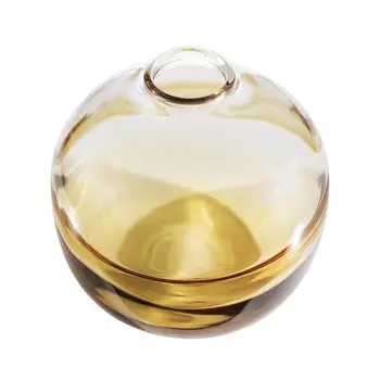 9" Clear And Brown Ombre Round Glass Table Vase
