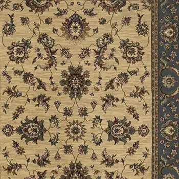 4' X 6' Ivory Light Blue And Brown Oriental Area Rug