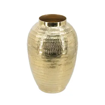 13" Gold Round Aluminum Table Vase