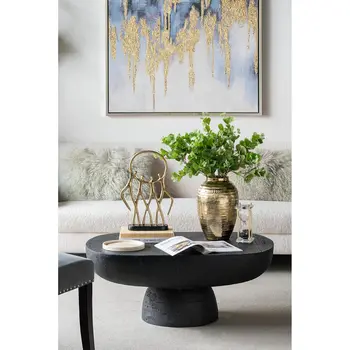13" Gold Round Aluminum Table Vase