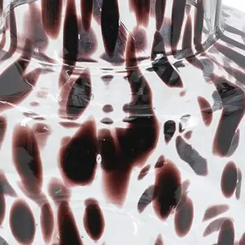 8" Clear Burgundy And Black Abstract Cylinder Glass Table Vase