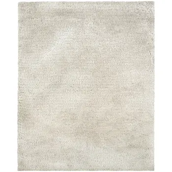 5' X 7' Ivory Shag Hand Tufted Area Rug