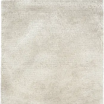 5' X 7' Ivory Shag Hand Tufted Area Rug