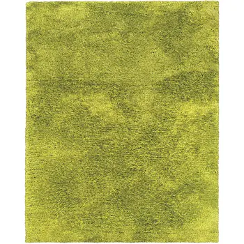 5' X 7' Green Shag Hand Tufted Area Rug