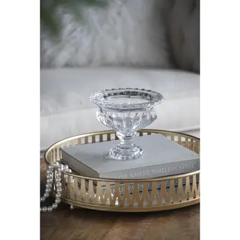 Set of Two Clear Round Glass Table Vase
