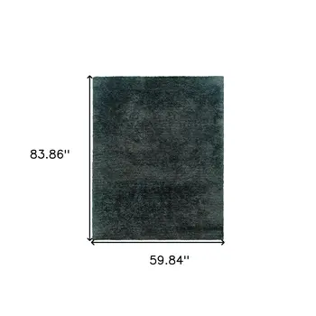 5' X 7' Charcoal Shag Hand Tufted Area Rug