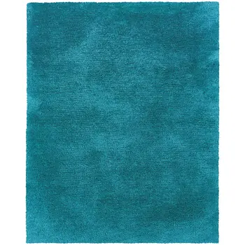 5' X 7' Teal Shag Hand Tufted Area Rug