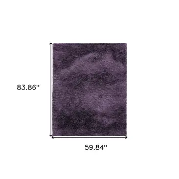 5' X 7' Purple Shag Hand Tufted Area Rug