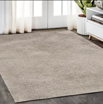 5' X 7' Silver Shag Hand Tufted Area Rug