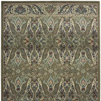 4' X 5' Brown And Ivory Floral Area Rug