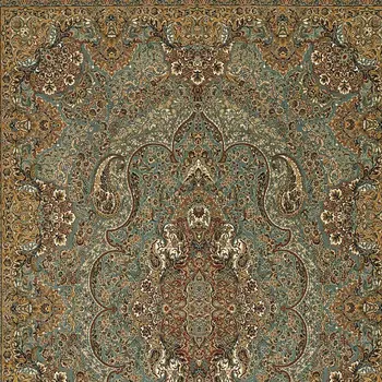 5' X 8' Blue And Gold Medallion Area Rug With Fringe