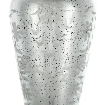 20" Silver Floral Round Glass Table Vase