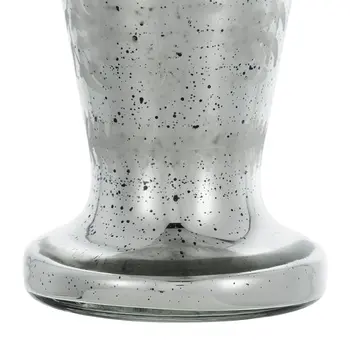 20" Silver Floral Round Glass Table Vase