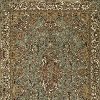 8' X 11' Blue And Gold Medallion Area Rug With Fringe
