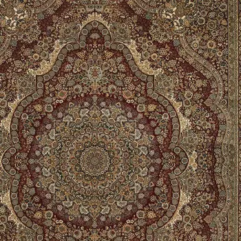 5' X 8' Red And Gold Medallion Area Rug With Fringe