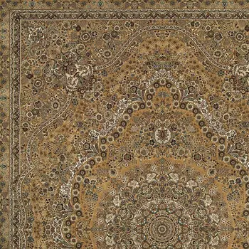 5' X 8' Gold And Ivory Medallion Area Rug With Fringe