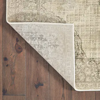 10' X 13' Ivory And Gray Oriental Distressed Area Rug