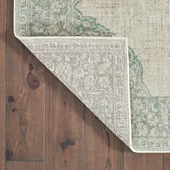 10' X 13' Ivory And Blue Oriental Distressed Area Rug