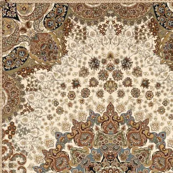 8' X 11' Ivory Black And Tan Medallion Area Rug With Fringe