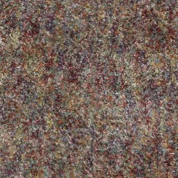 4' X 5' Orange Blue And Yellow Abstract Shag Area Rug With Fringe