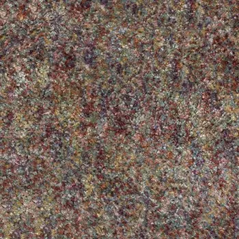 7' X 10' Orange Blue And Yellow Abstract Shag Area Rug With Fringe