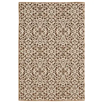 7' X 10' Rust And Beige Oriental Area Rug