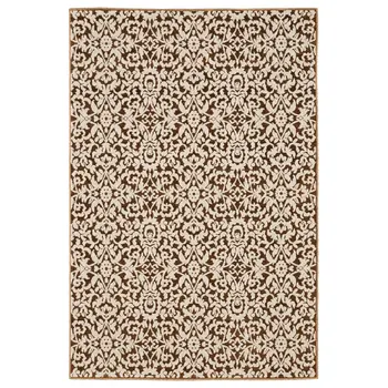 8' X 11' Rust And Beige Oriental Area Rug