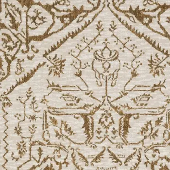 5' X 8' Ivory And Gold Oriental Area Rug