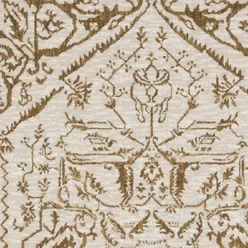 7' X 10' Ivory And Gold Oriental Area Rug