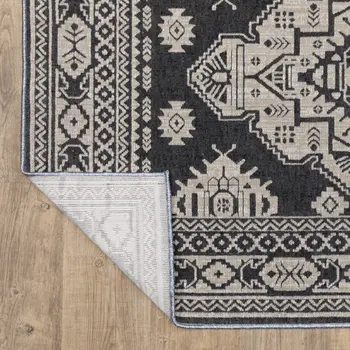 10' X 13' Blue And Gray Medallion Area Rug