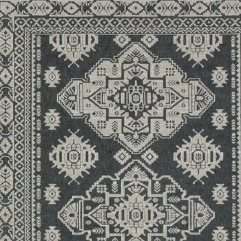 7' X 10' Blue And Gray Medallion Area Rug