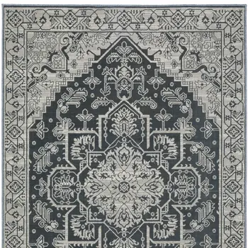 10' X 13' Blue And Gray Oriental Area Rug
