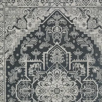4' X 6' Blue And Gray Oriental Area Rug