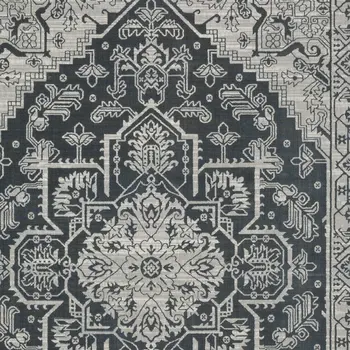 7' X 10' Blue And Gray Oriental Area Rug