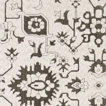 8' X 11' Ivory And Gray Oriental Area Rug