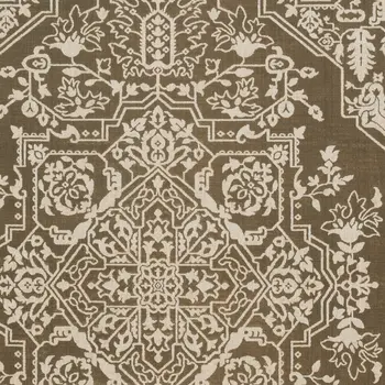 7' X 10' Gold And Beige Oriental Area Rug