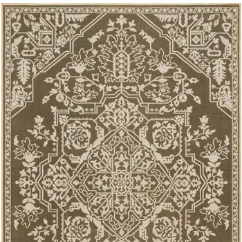 8' X 11' Gold And Beige Oriental Area Rug