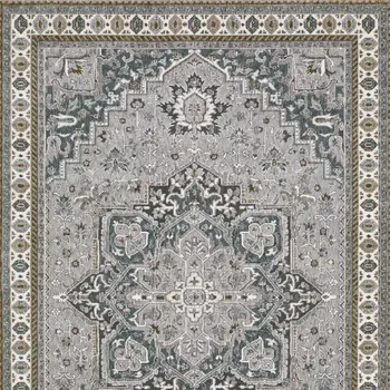 10' X 13' Blue And Gray Medallion Area Rug