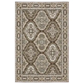 5' X 8' Blue And Gray Medallion Area Rug