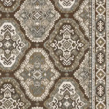 7' X 10' Blue And Gray Medallion Area Rug