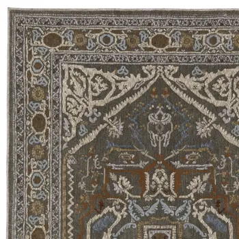 10' X 13' Blue And Green Medallion Area Rug